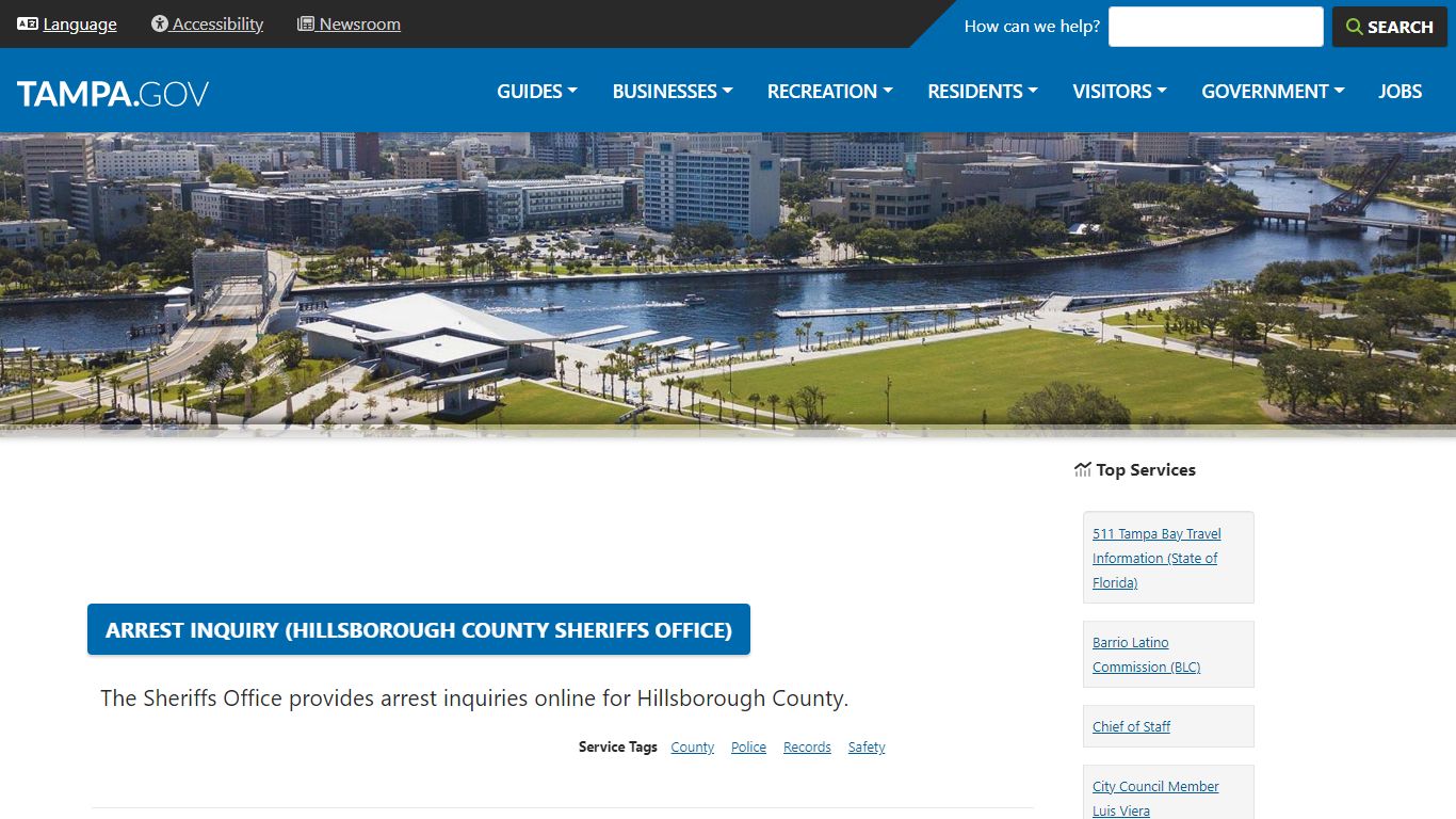 Arrest Inquiry (Hillsborough County Sheriffs Office)